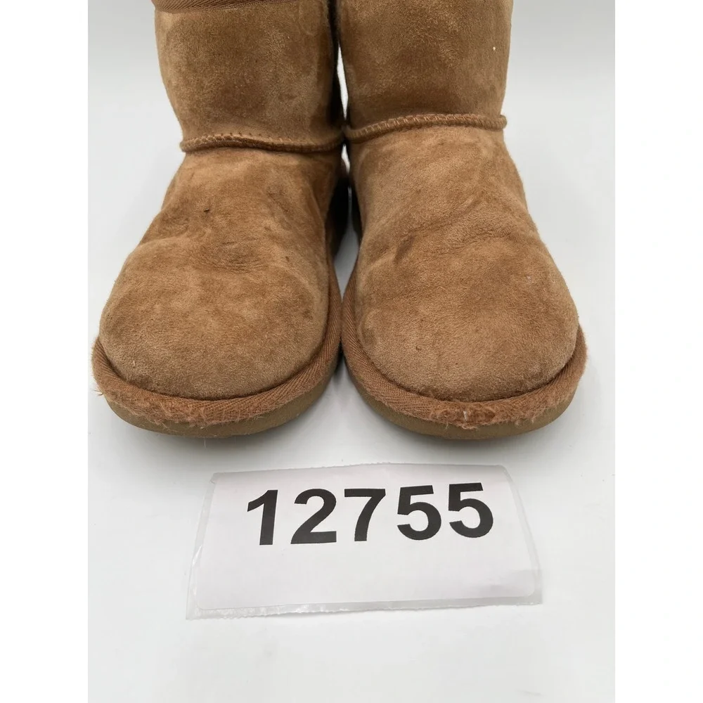 UGG Classic Mini II 1017715K Snow Boots Kids US 3 Brown Suede Faux Fur Lined